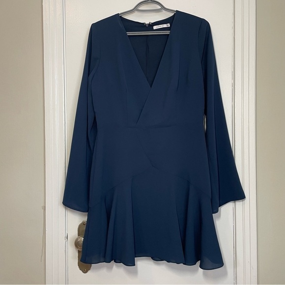 Cooper St V-neck Long Sleeve Navy Mini Dress size US 8 - Picture 6 of 7